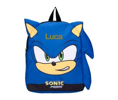 Mochila Pequea Sonic Fluffy Friends Blue Personalizable
