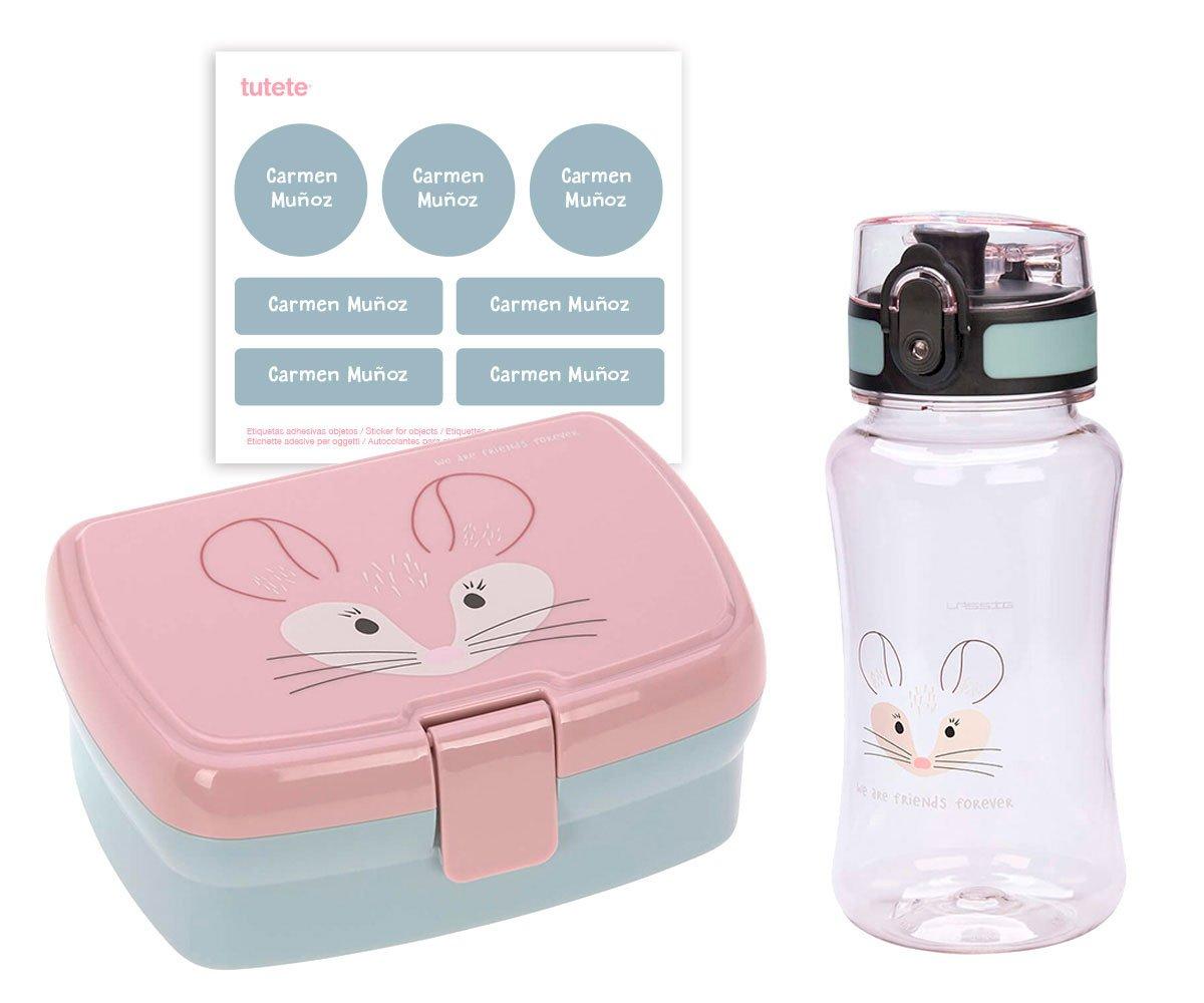 Pack  lunch Chinchilla + 7 autocollants bleu fonc cadeaux personnalisables