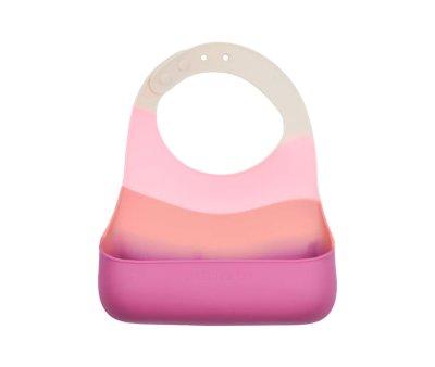 Babero de Silicona Color Splash  Mauve Rose Ombre