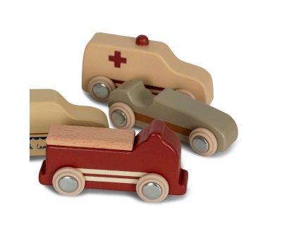 9 Mini Coches de Madera Beige