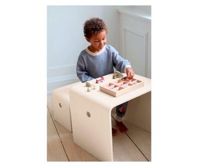 9 Mini Coches de Madera Beige
