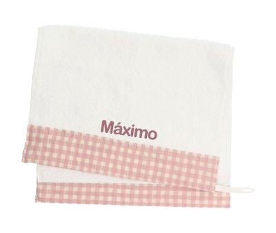 Asciugamano Asilo Personalizzabile Vichy Rosa