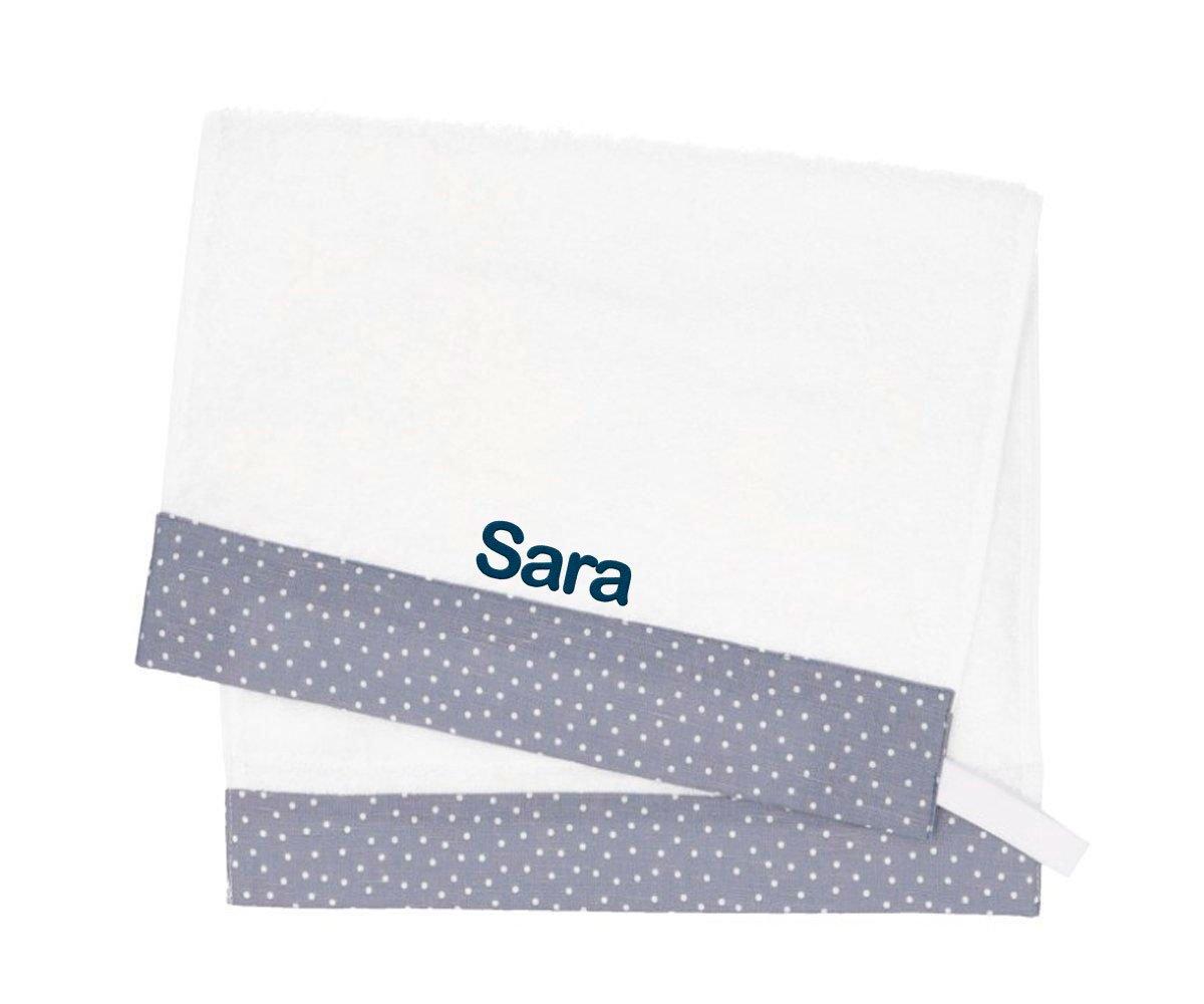 Asciugamano Asilo Mini Dot Azzurro Personalizzabile