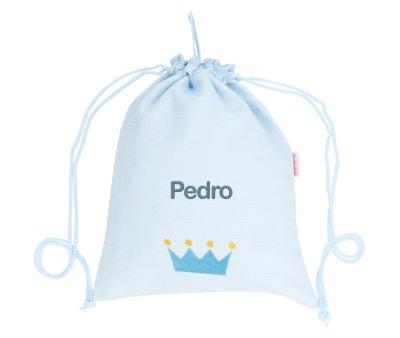 Mochila Saco Personalizada Piqu Coroa Azul