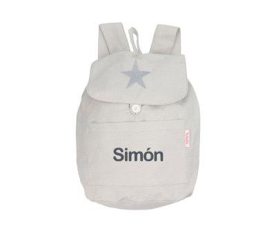 Zaino Piccolo Personalizzato Stella Grigio Chiaro
