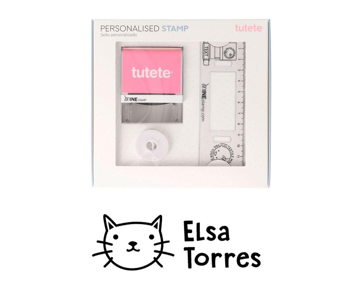 Sello Personalizado Gato +  Cinta Blanca para Ropa Oscura