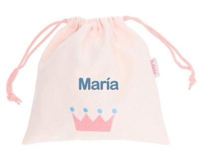 Bolsa Merienda Personalizada Piqu Corona Rosa