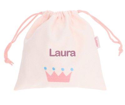 Bolsa Merienda Personalizada Piqu Corona Rosa