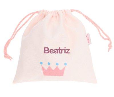 Bolsa Merienda Personalizada Piqu Corona Rosa