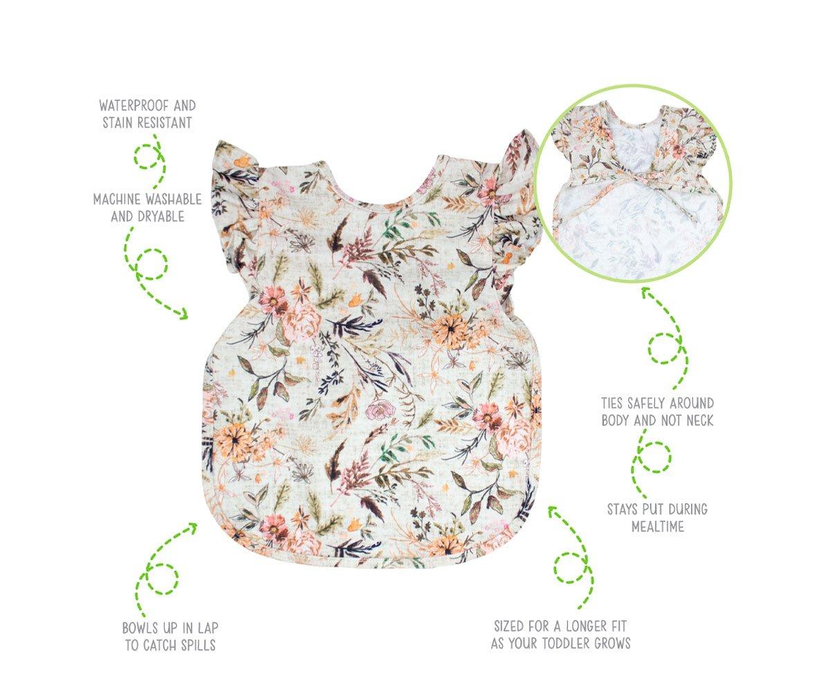 Babero Con Manga Corta Bapron Baby Delilah Floral Flutter