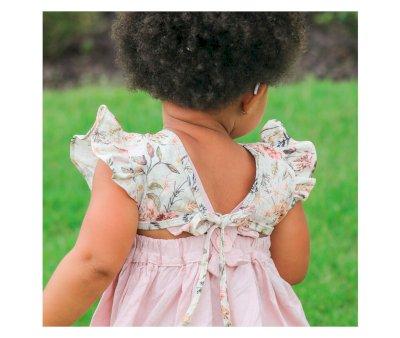 Babero con Manga Corta Bapron Baby Delilah Floral Flutter