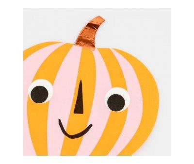 16 Tovaglioli Carta Pumpkin Stripy Pink Orange