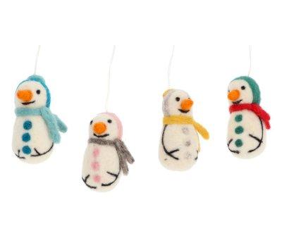 Decorazione Natalizia Pupazzino di Neve Sciarpa Azzurra