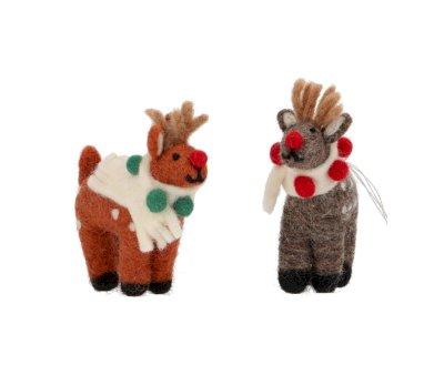 Rudolph Christmas Ornament with Green Scarf