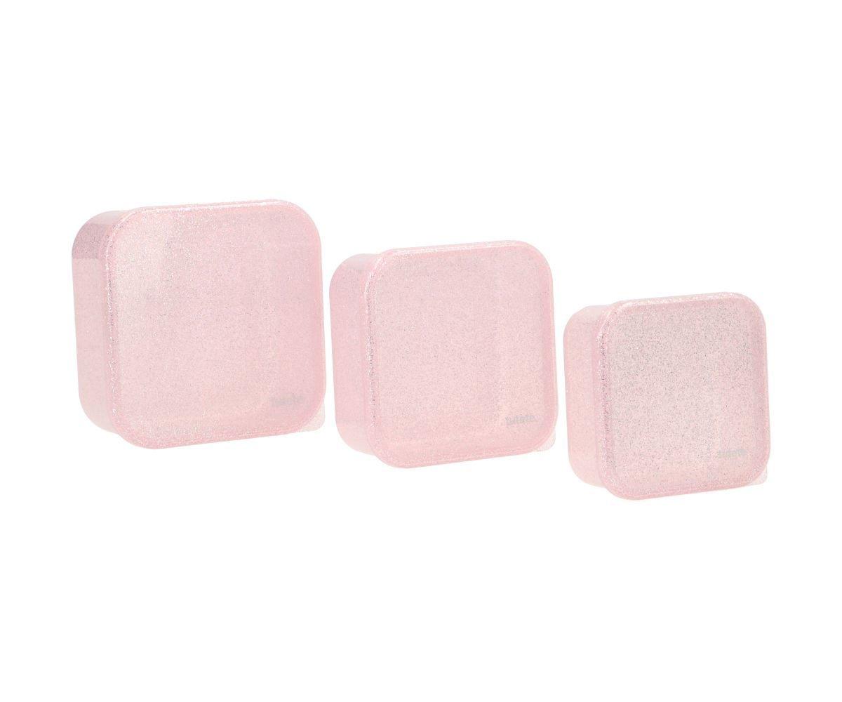 3 Cajas Almuerzo Glitter Pink