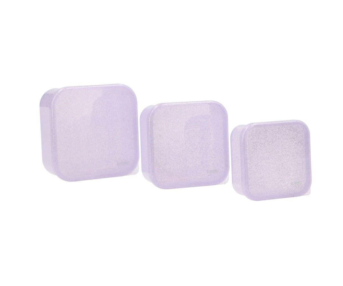 3 Cajas Almuerzo  Glitter Lilac
