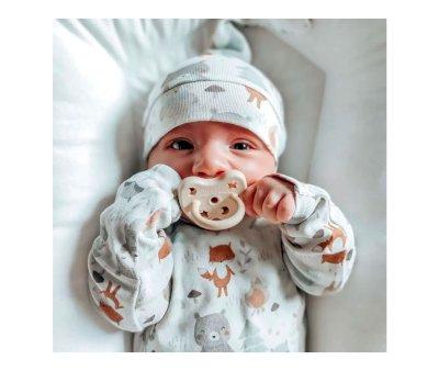 2 sucettes en caoutchouc Hevea Mellow Mint/Milky White 0-3 m
