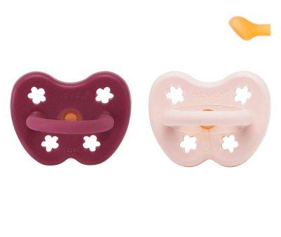 2 sucettes en caoutchouc Hevea Powder Pink/Rosewood 3  36 m