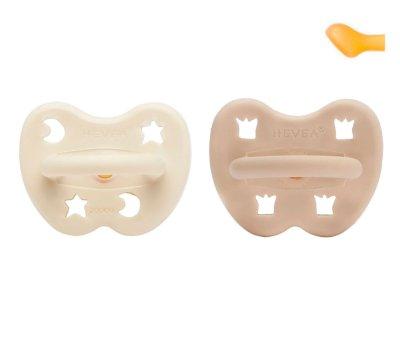 2 sucettes en caoutchouc Hevea Milky White/Sand  3  36 m