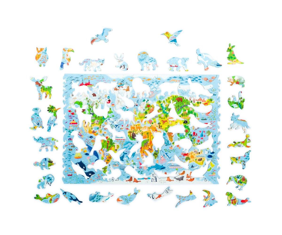 Puzzle Madera Mapa Mundi Unidragon 100piezas