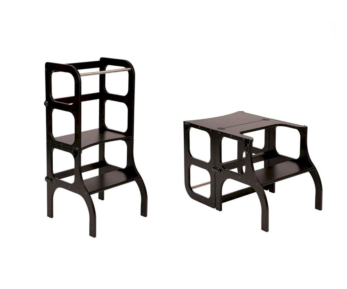 Table Et Chaise Montessori Learning Tower Noir/Argent