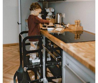 Table et Chaise Montessori Learning Tower Noir/Argent