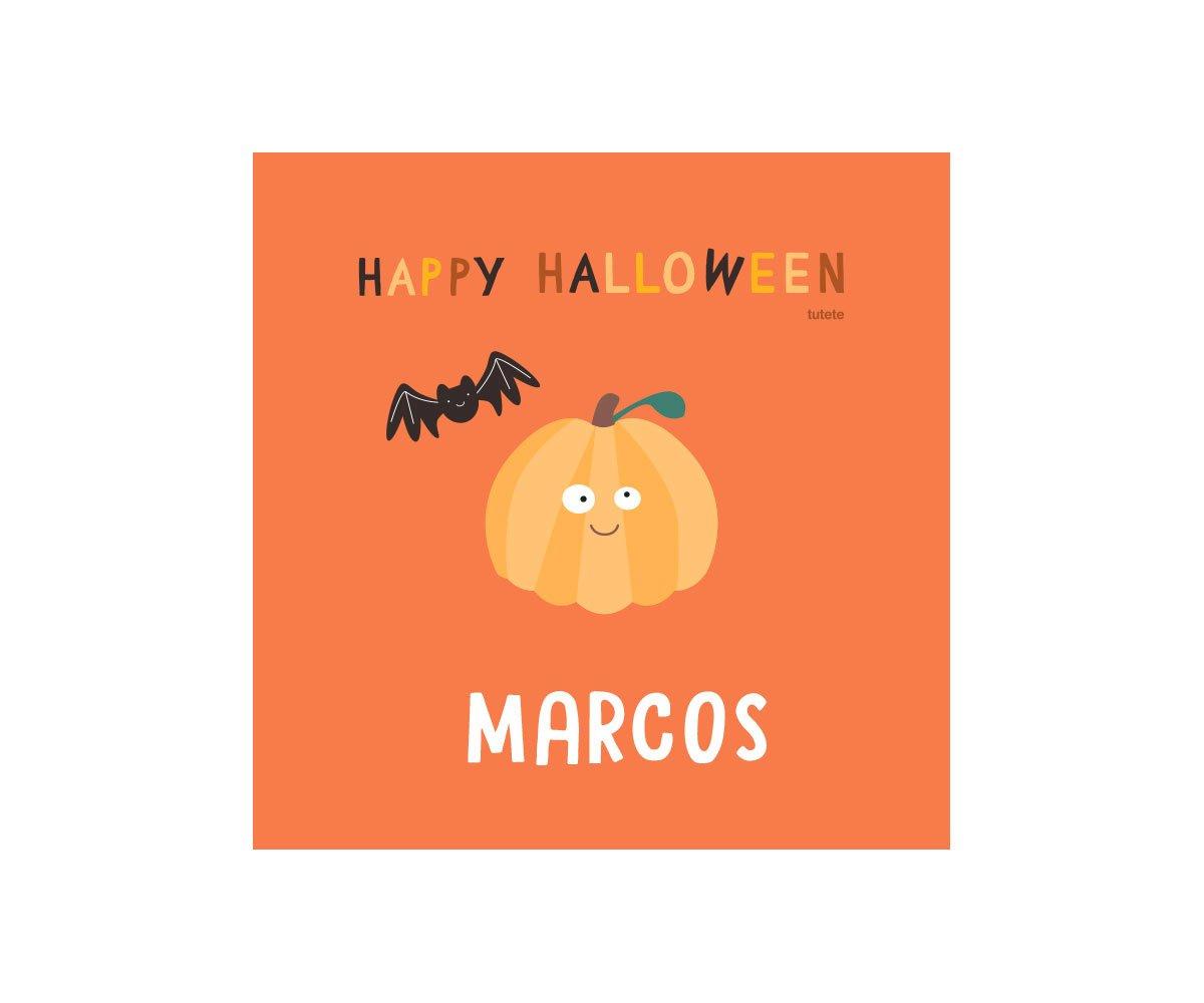 Bolsa Laranja Personalizada Com Design De Halloween