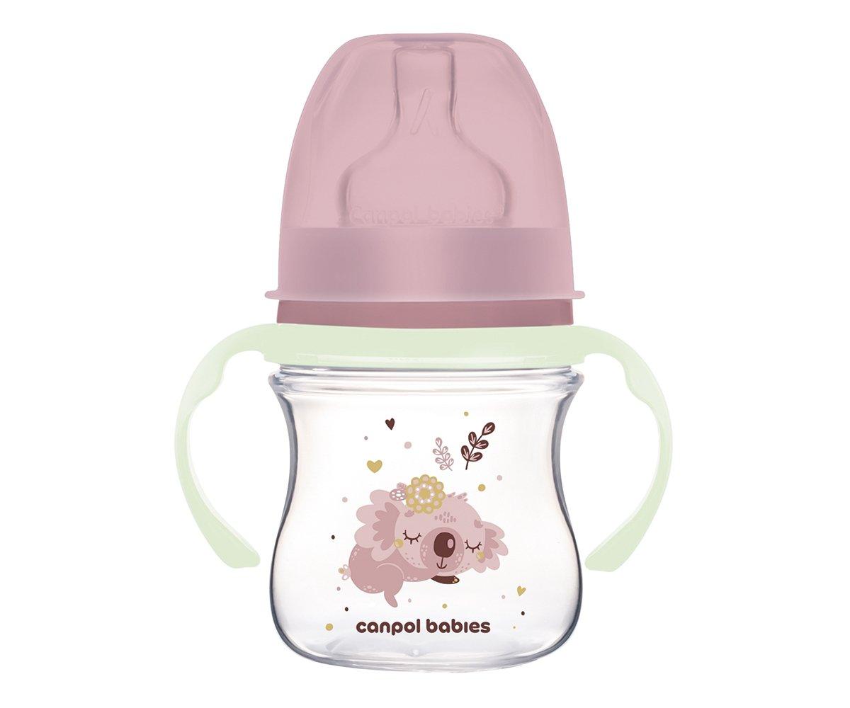 Biberão Rosa Sleeping Koala Com Alças Fluorescentes 120 Ml - Personalizado