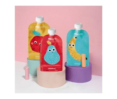 6 Reusable Food Pouches 100ml