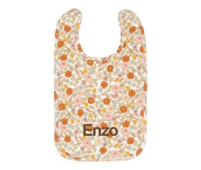 Babero Flores Vintage Personalizable