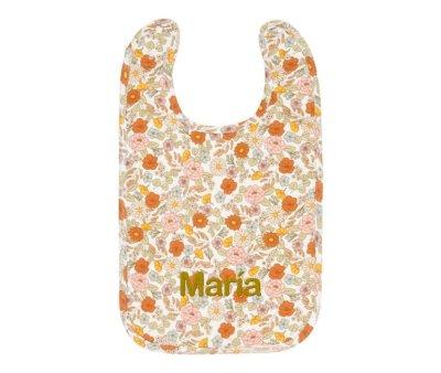 Babero Flores Vintage Personalizable