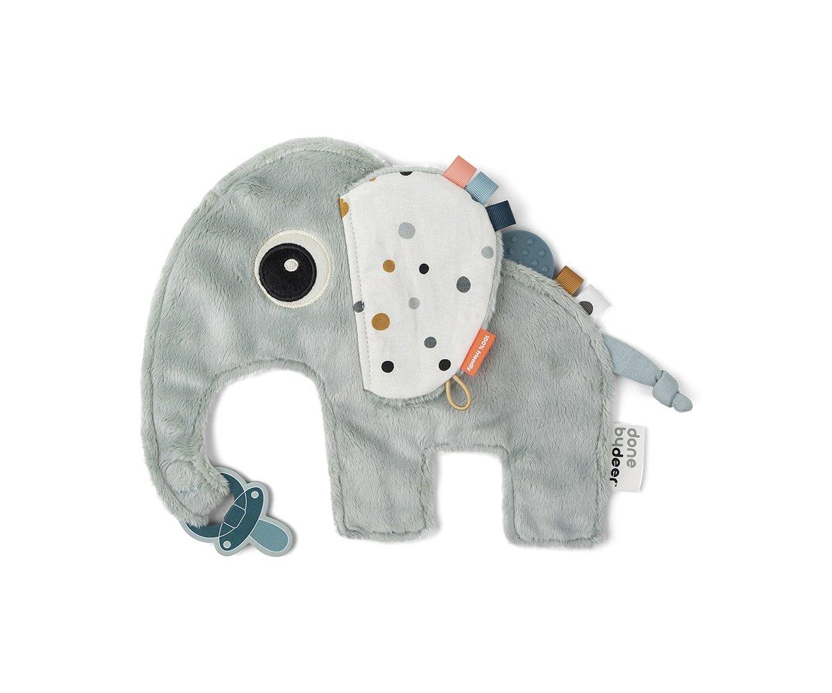 Doudou com porta chupeta Elphee Blue 