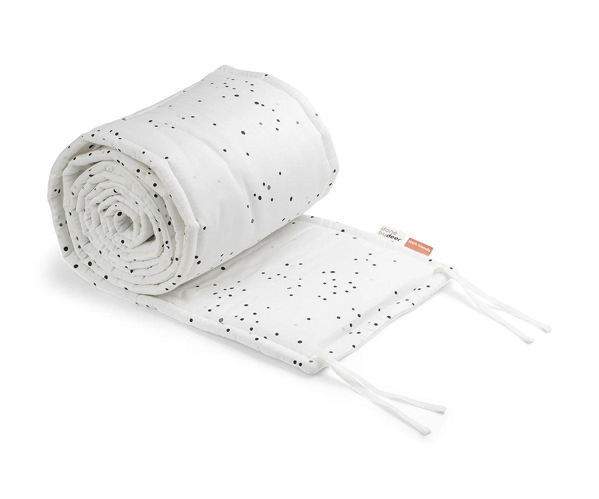 Protge-lit rembourr Dreamy Dots blanc avec ficelles 