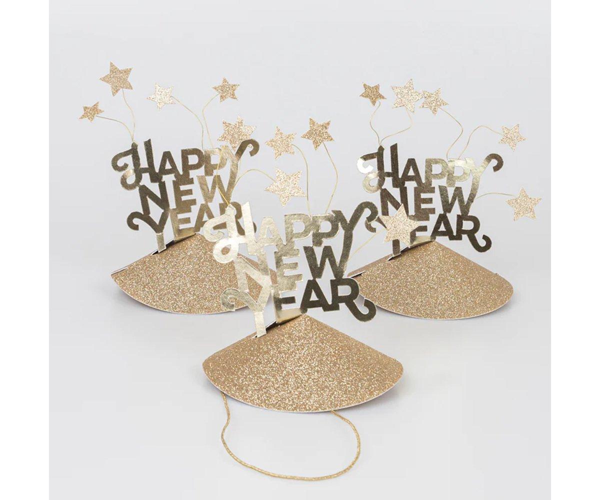 Chapeaux en papier Happy New Year pour enfants et adultes