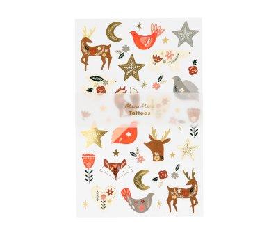 2 Hojas Tatuajes Woodland Navidad