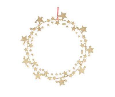 Ornamento Natalcio Coroa Estrelas Douradas