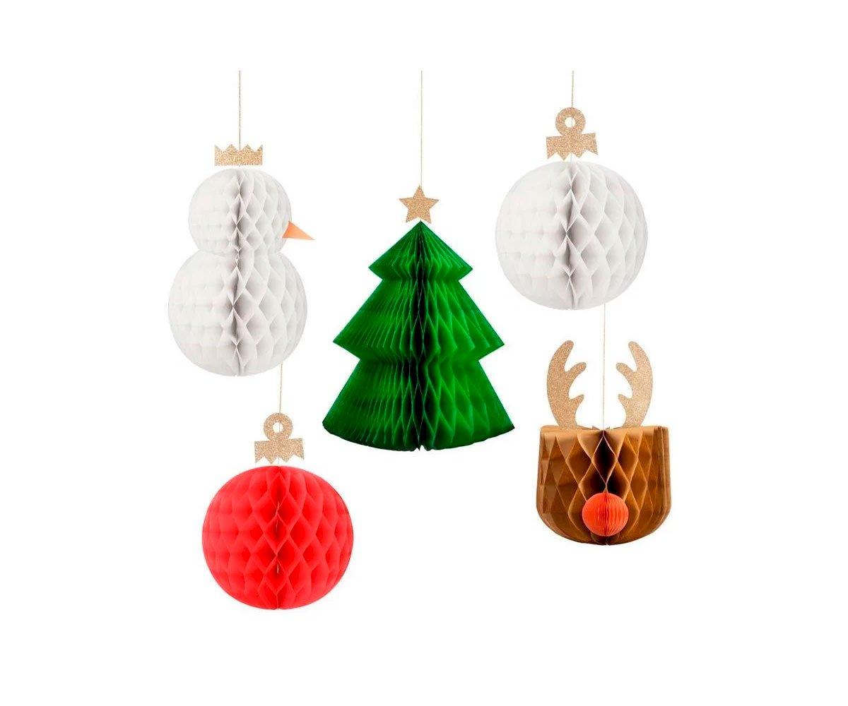 5 Decorazioni Fisarmonica 3D Natale