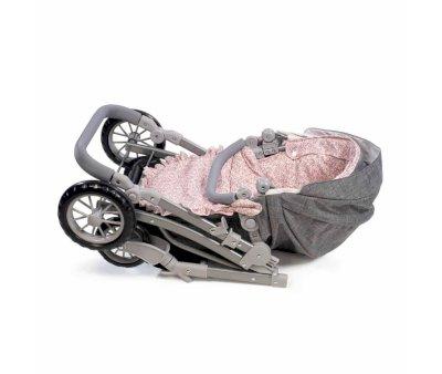 Carrozzina Bambole Grande Lili Flowers Grey-Pink