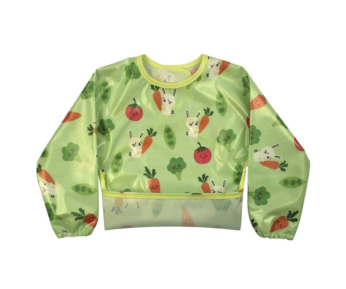 Babero Impermeable Wipeezee Sleeved Bib Green Bunny & Veg