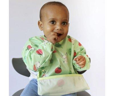 Babero Impermeable Wipeezee Sleeved bib Green Bunny & Veg