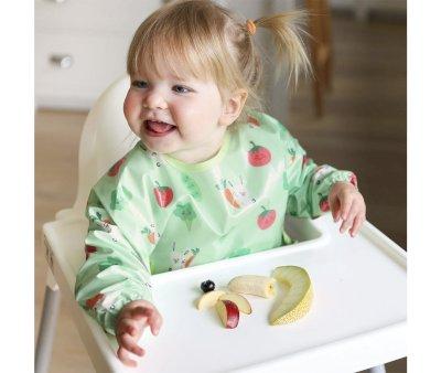 Babero Impermeable Wipeezee Sleeved bib Green Bunny & Veg