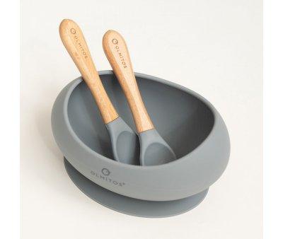 Vaisselle 3 pices Silicone Grey