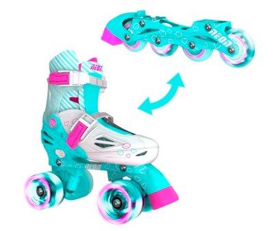 Neon Green and Pink Combo Skates Size 30-33