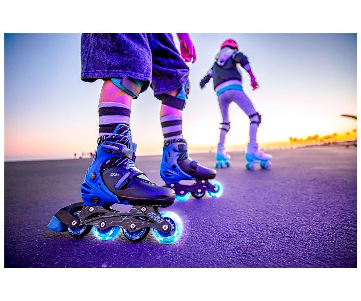 Patins Combinados Em Azul Neon  T.34-37