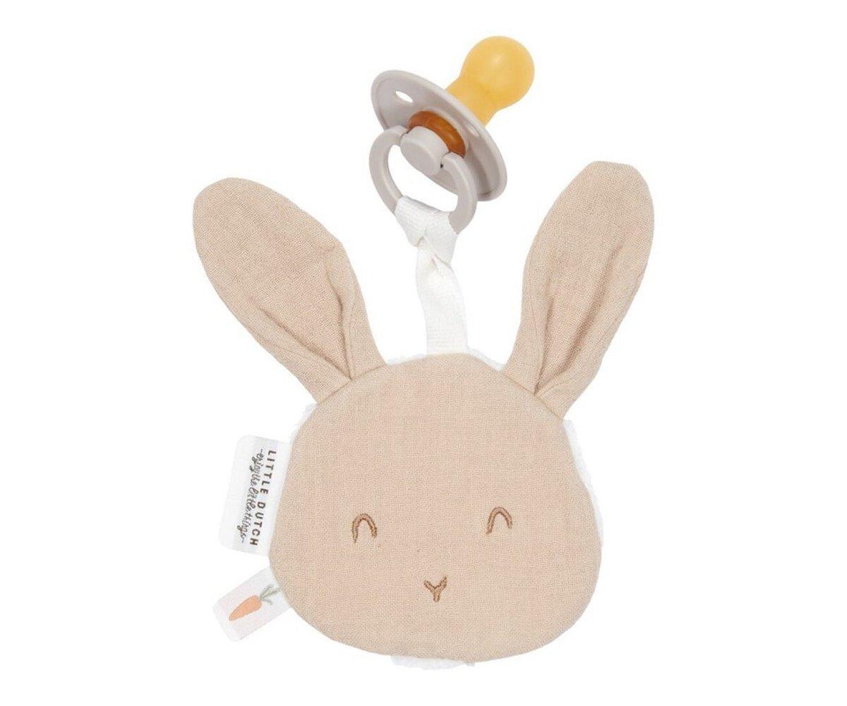 Attache-sucette En Mousseline Beige Bunny