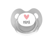Sucette Rétro Coeur Gris Maman