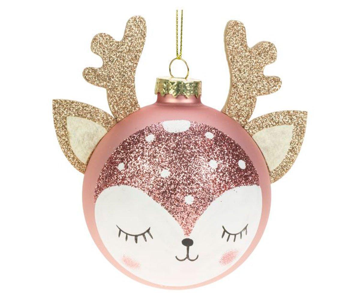 Boule De Noël Cristal Weiste Deer Purple Pink