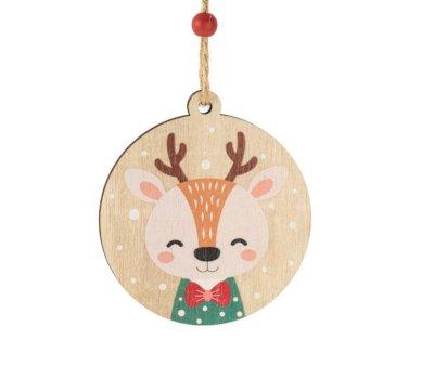 Decorazione Natalizia Legno Happy Renna Boy