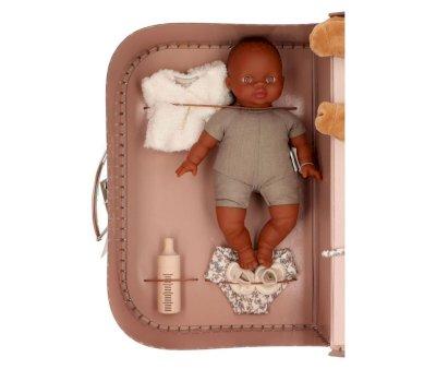 Maleta Vintage "Kit de Nacimiento" Mueco Soft Ondine Camel