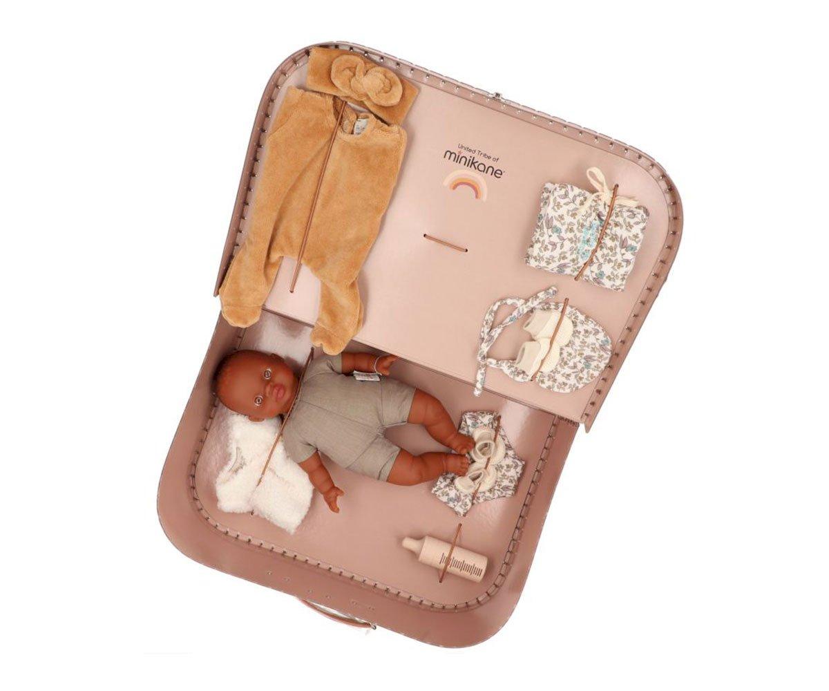 Valise Vintage « Birth Kit » Ondine Camel Soft Doll